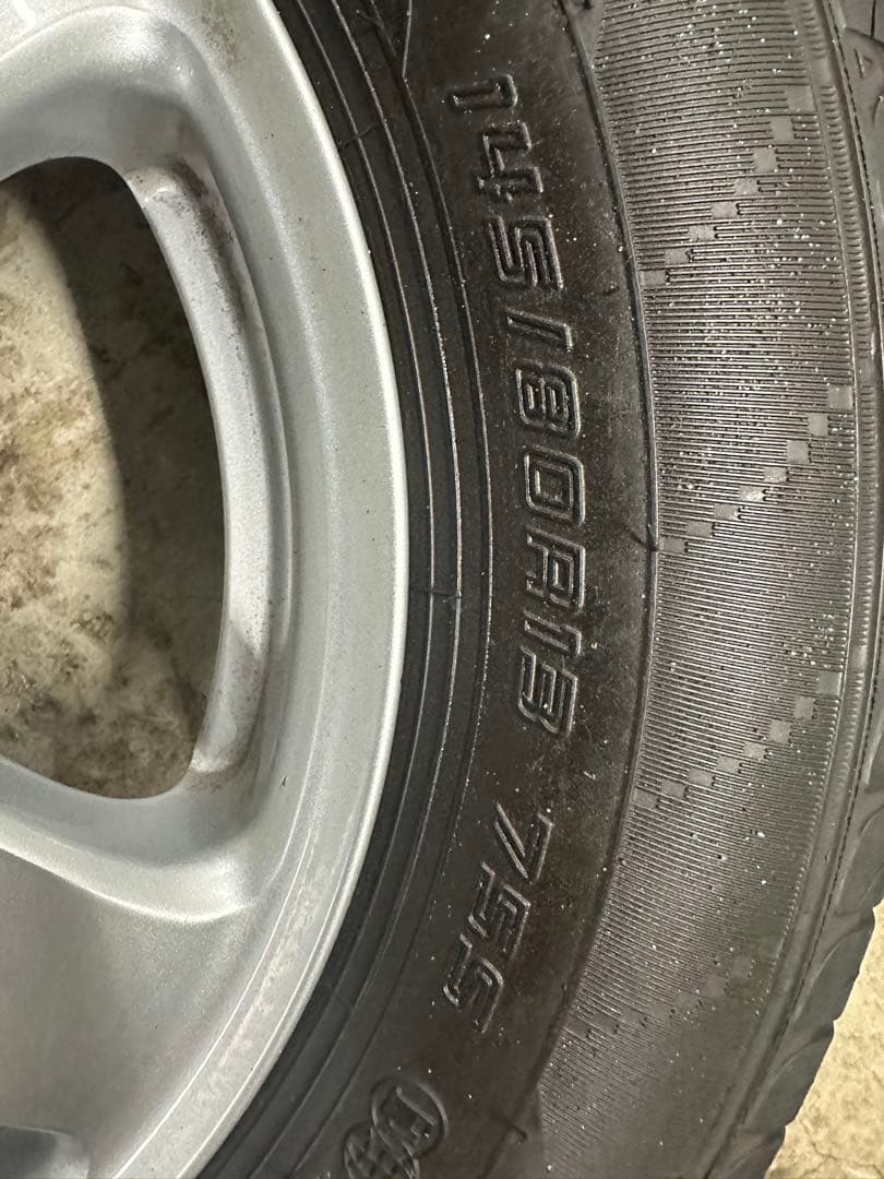 送料無料　145/80R13 日産モコから取外　純正アルミセット