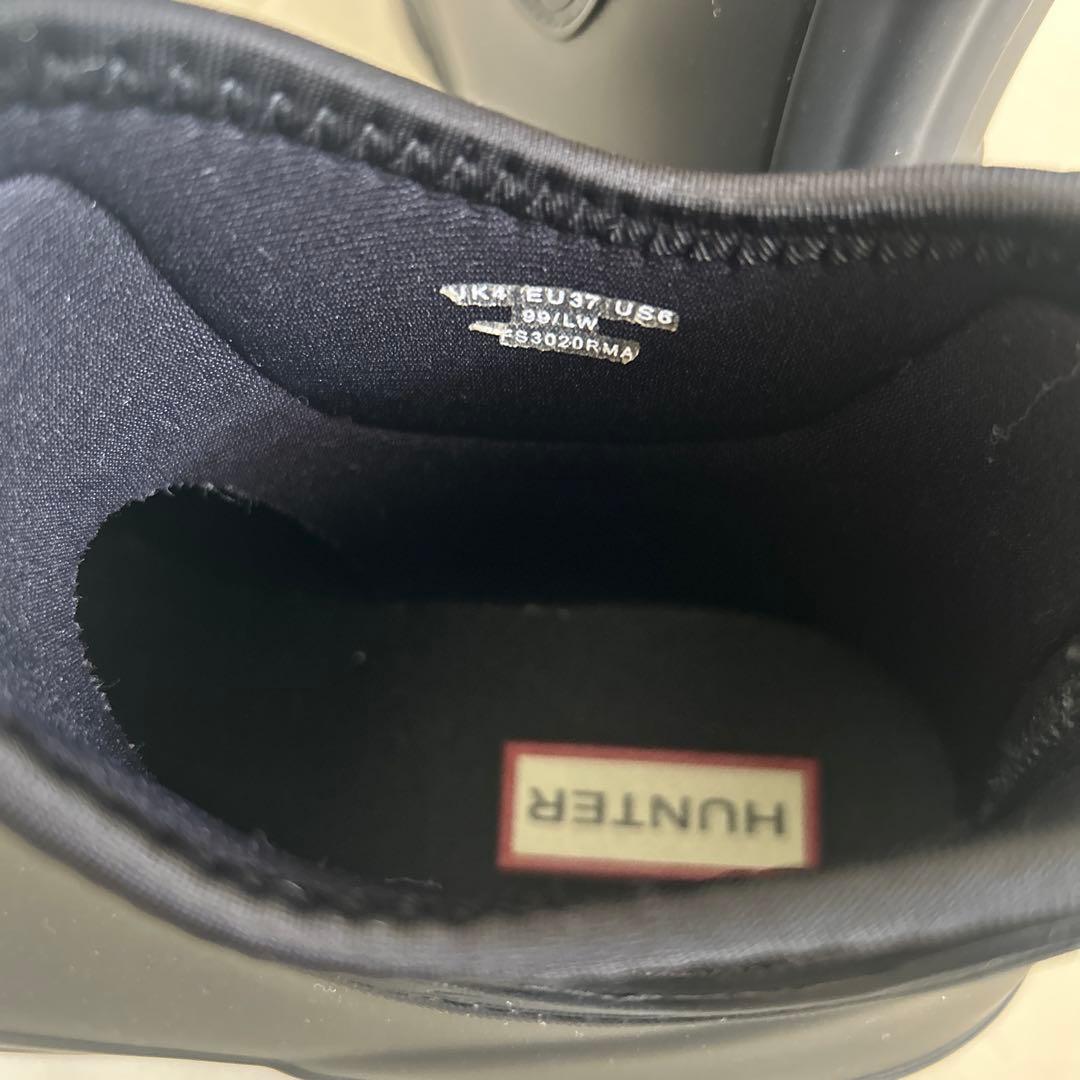 HUNTER ブラック ショートレインブーツ EU37