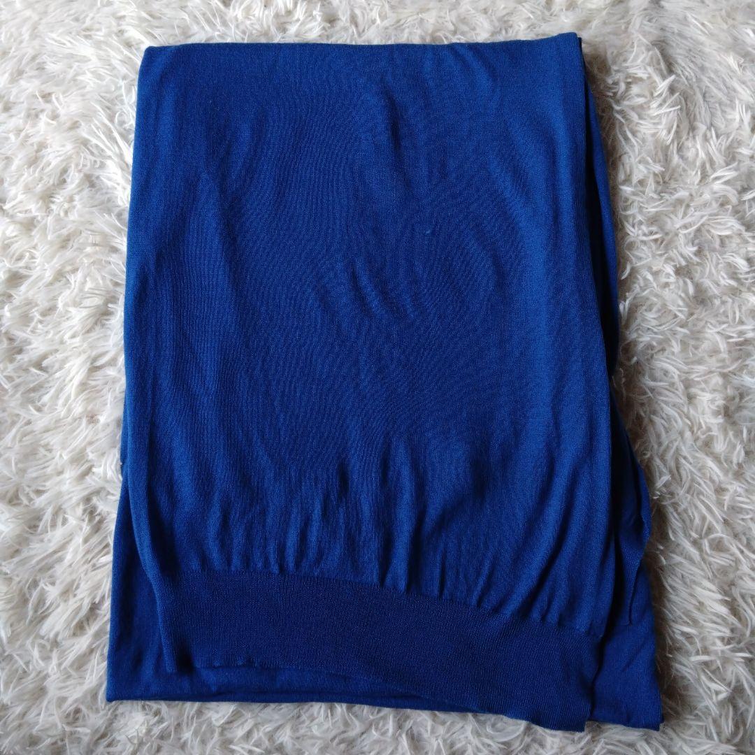 コムデギャルソン オムプリュス　ウール　大判ストール　ブルー