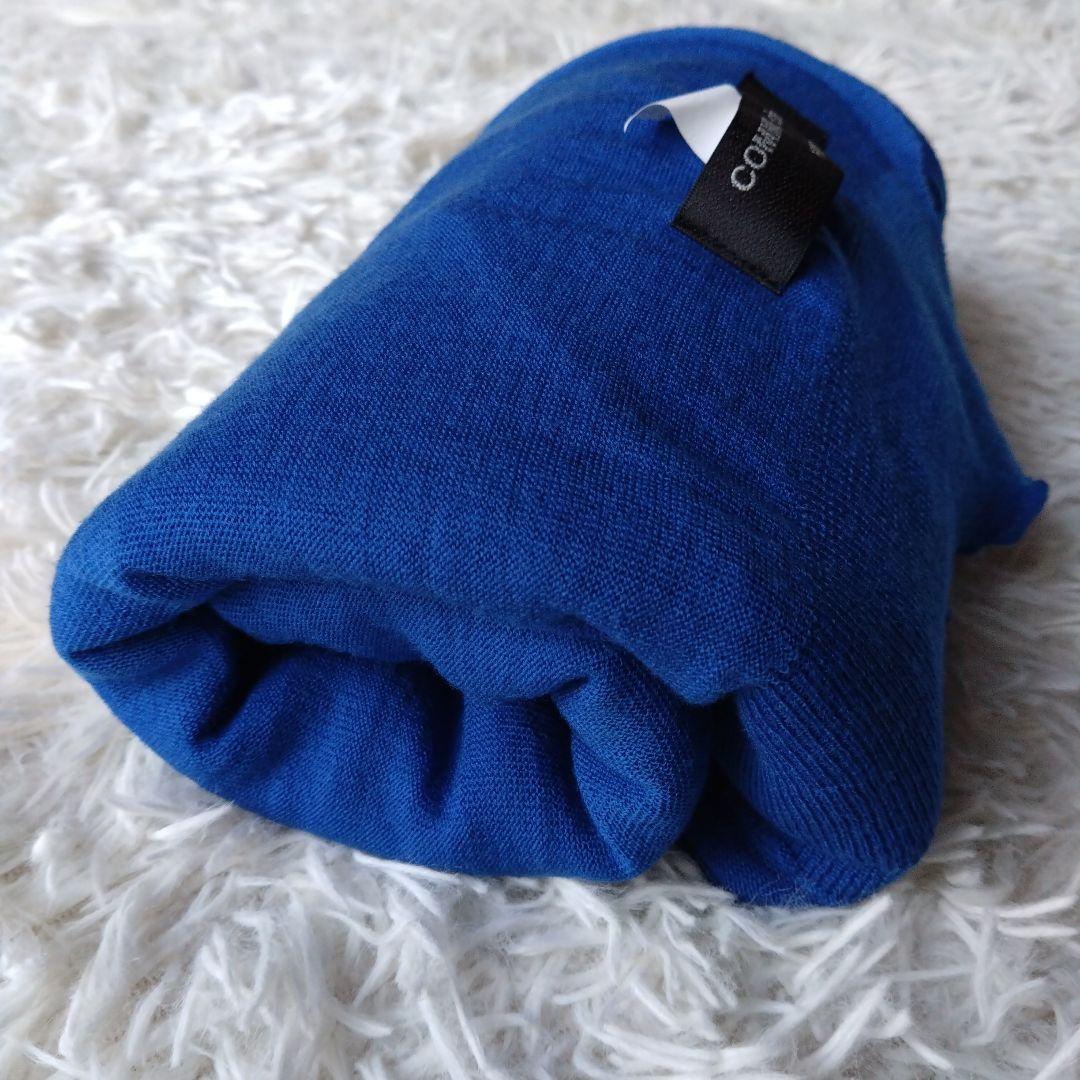 コムデギャルソン オムプリュス　ウール　大判ストール　ブルー