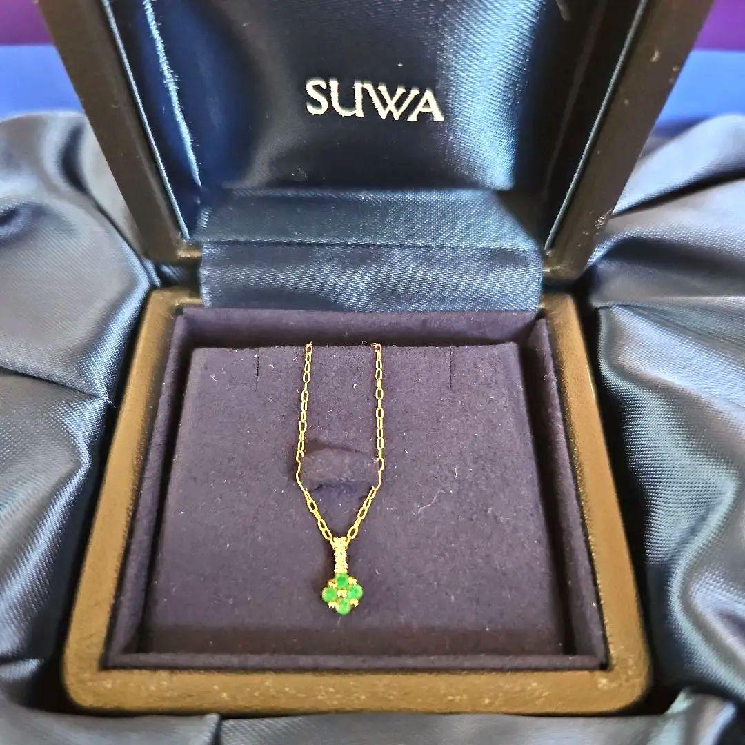 即決価格SUWA ダイヤモンドエメラルドネックレス　ラヴィドール美品　POLA