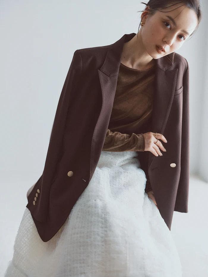 【新品】anuans ベーシックダブルジャケット BROWN 1サイズ