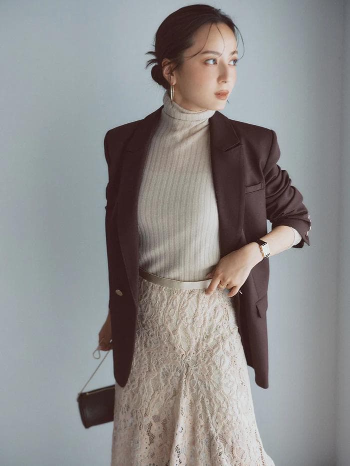 【新品】anuans ベーシックダブルジャケット BROWN 1サイズ