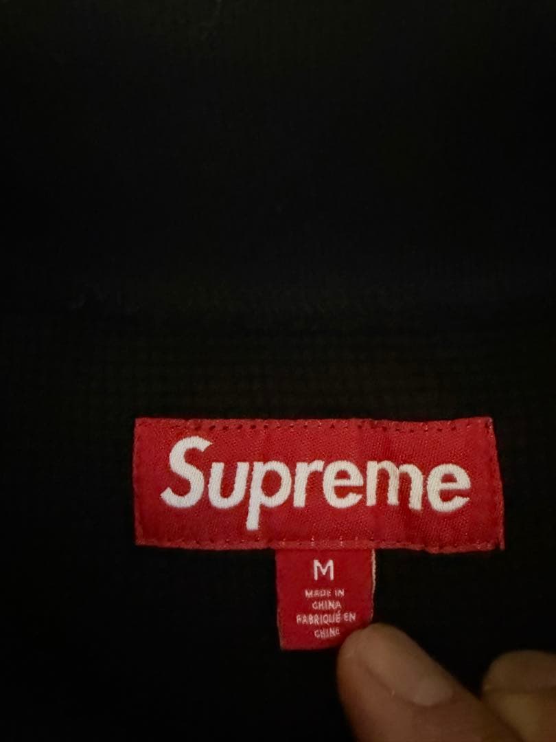 Supreme ワッフル ポロシャツ 黒 M ロンT 長袖