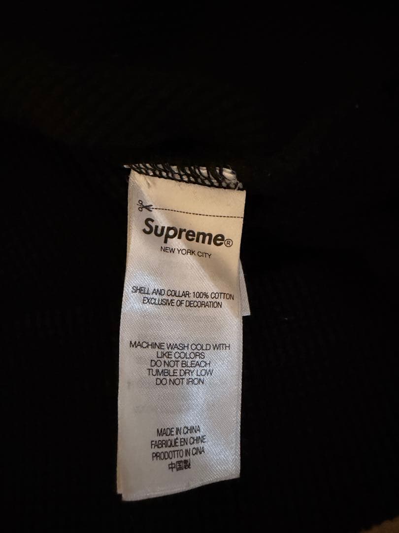 Supreme ワッフル ポロシャツ 黒 M ロンT 長袖