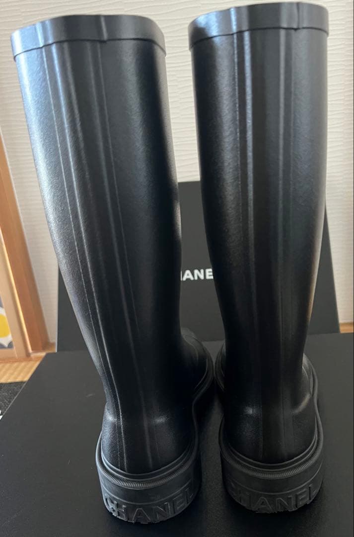 seii512様　CHANEL ブラック レインブーツ　37