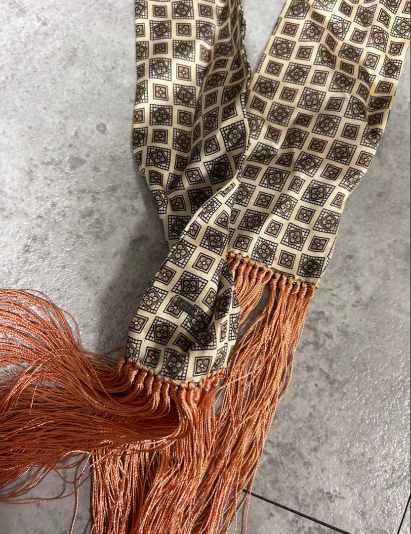 Dior Homme AW05 シルク　フリンジ　ストール　スカーフ