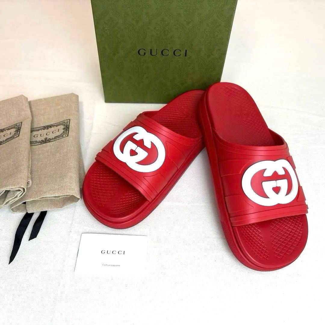 【新品】GUCCI サンダル　ラバー　レッド 29cm