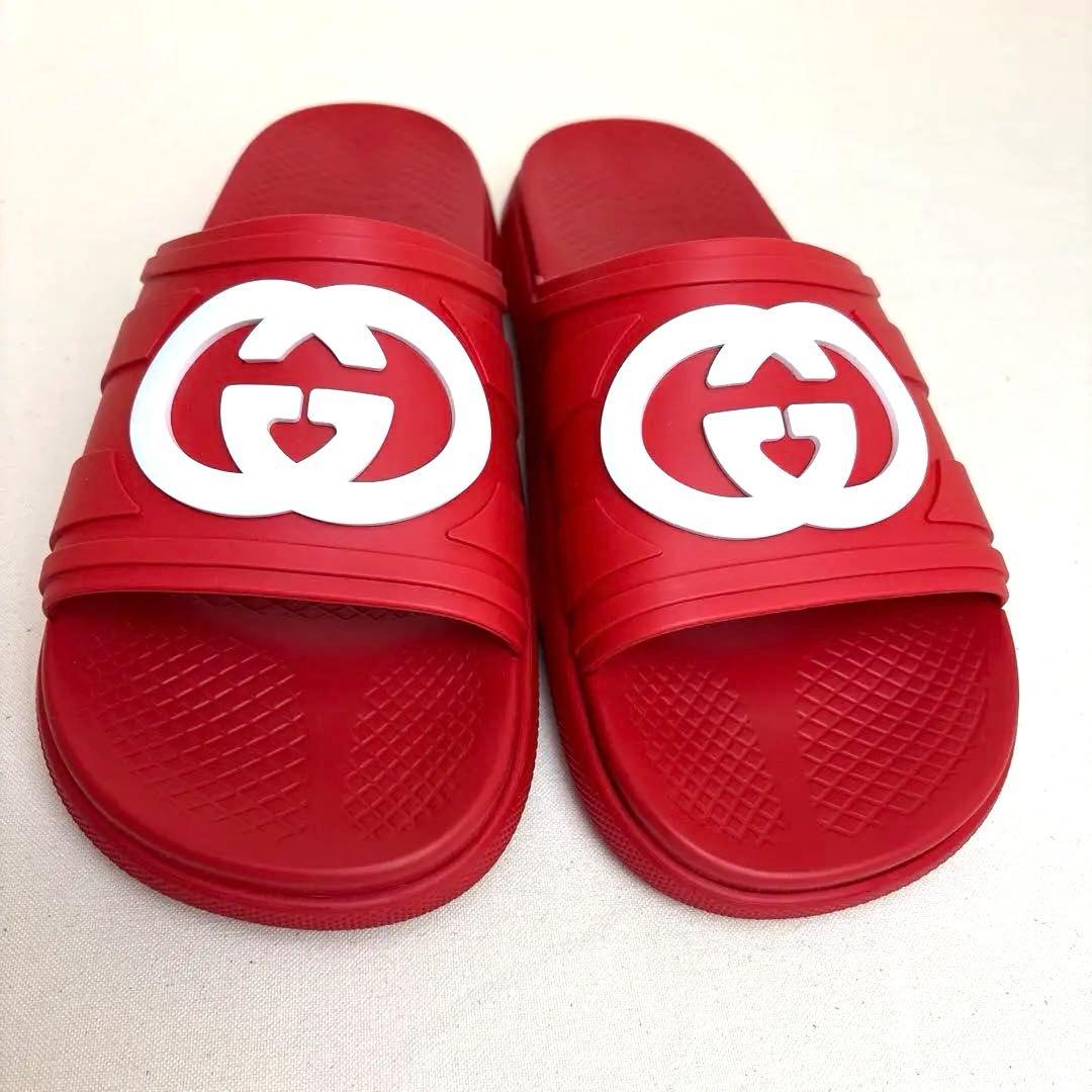 【新品】GUCCI サンダル　ラバー　レッド 29cm