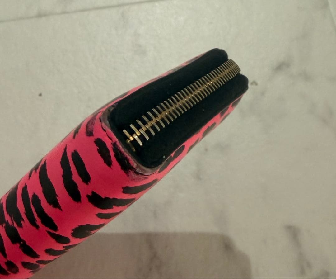 【希少】 SAINT LAURENT レオパード 長財布 ピンク ヒョウ