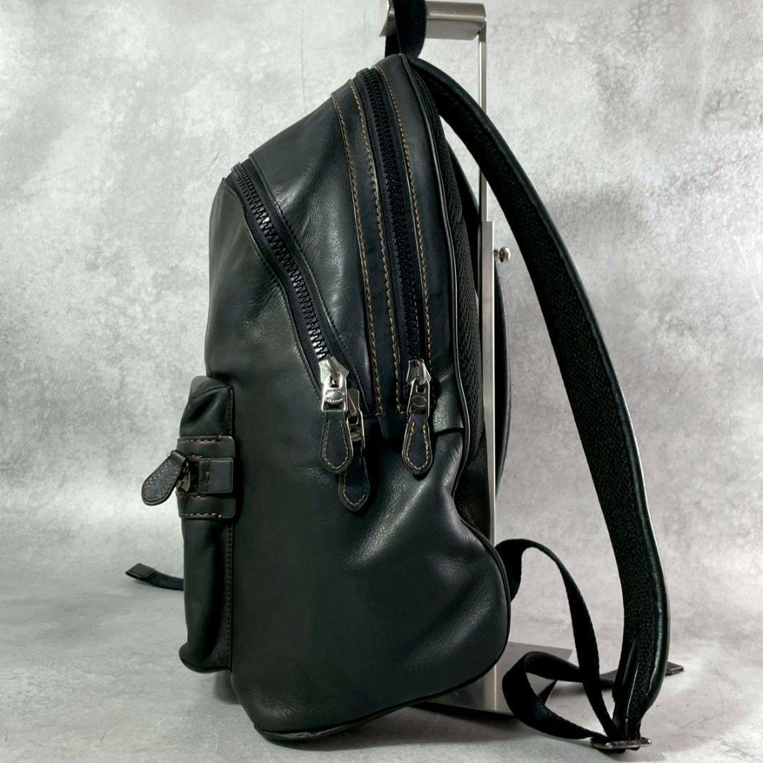 美品 コーチ アカデミー 2室 バックパック ビジネスバッグ A4可 レザー 黒