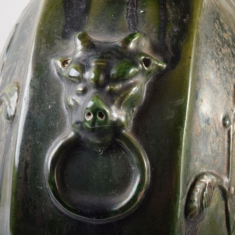 beach　刻花文　扁壷　花瓶　高さ約34cm　時代箱　V　R8628H