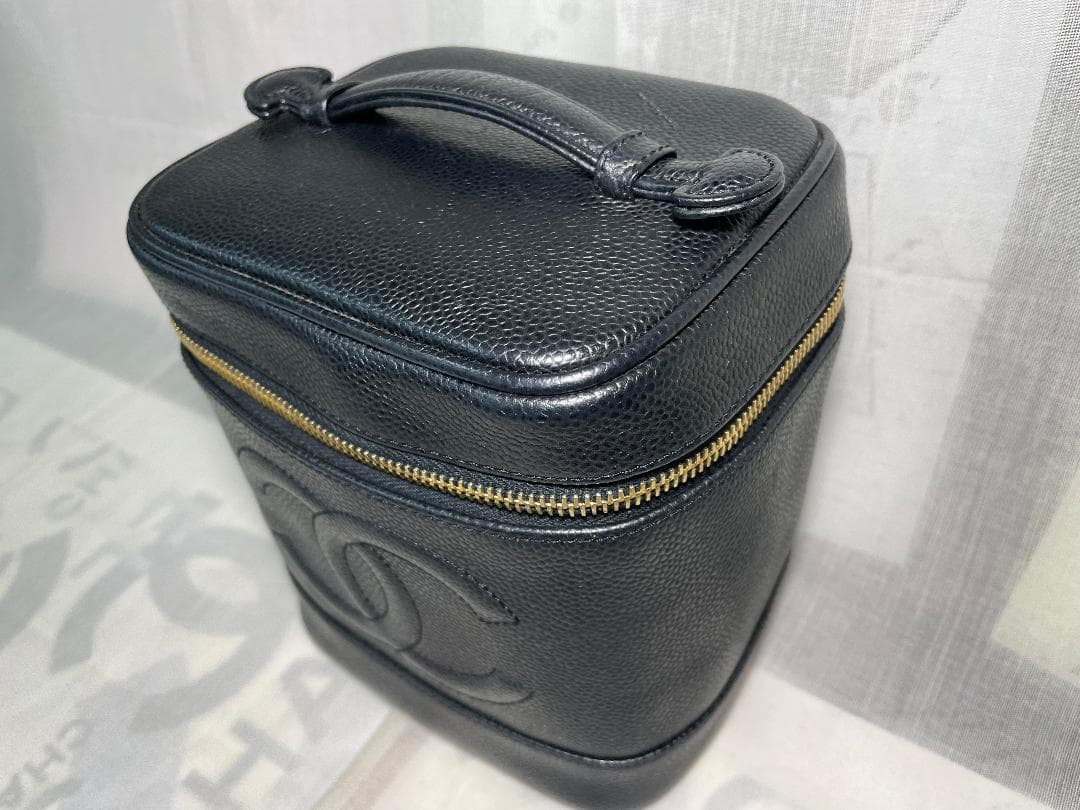 CHANEL　シャネル キャビアスキン ココマーク バニティ ヴァニティ　92