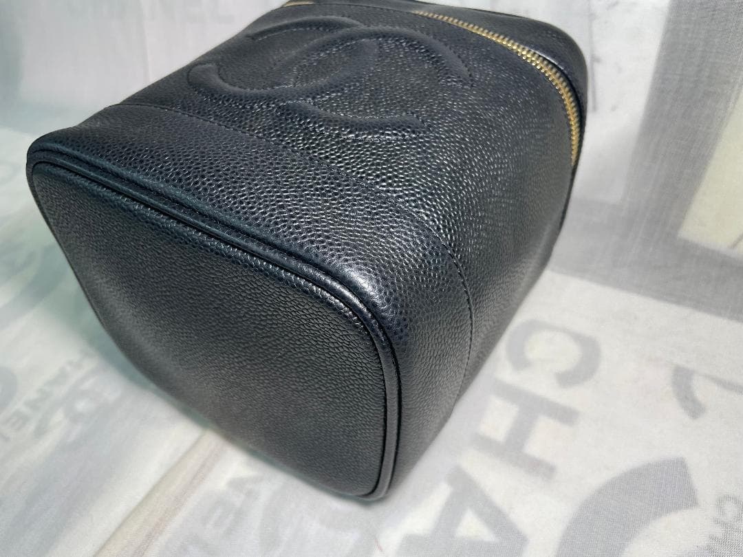 CHANEL　シャネル キャビアスキン ココマーク バニティ ヴァニティ　92