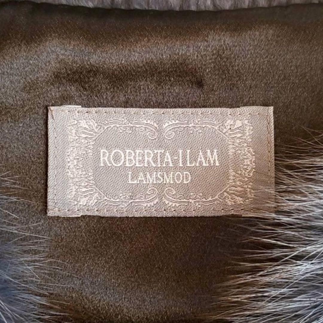 ロベルタイラム フォックスファー ベスト ネイビー ふわふわ 高級感 上質