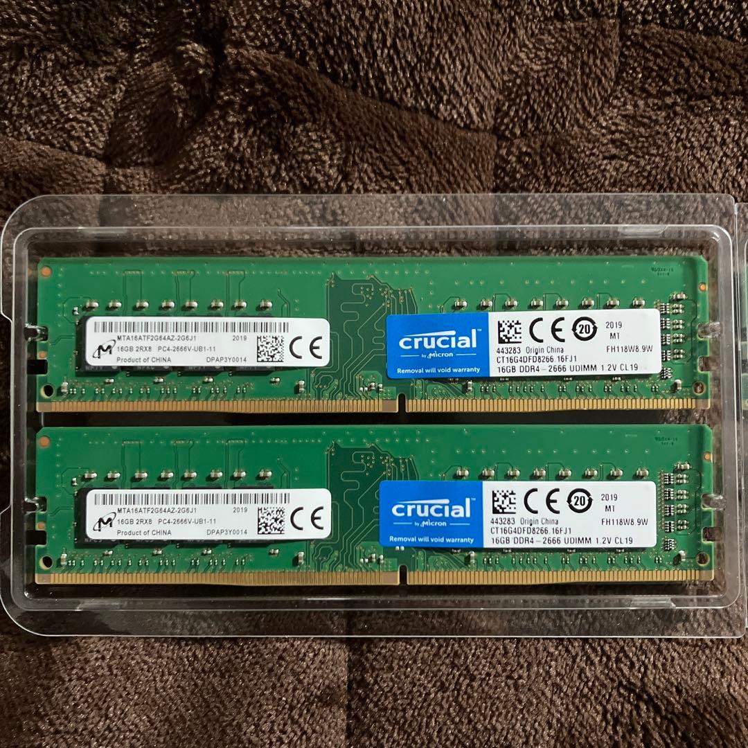 Crucial 16GB DDR4 2666MHz メモリー