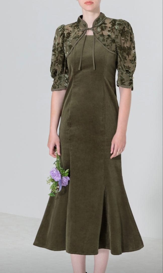 【LEJA】花柄ボレロマーメイドワンピースセット Mサイズ