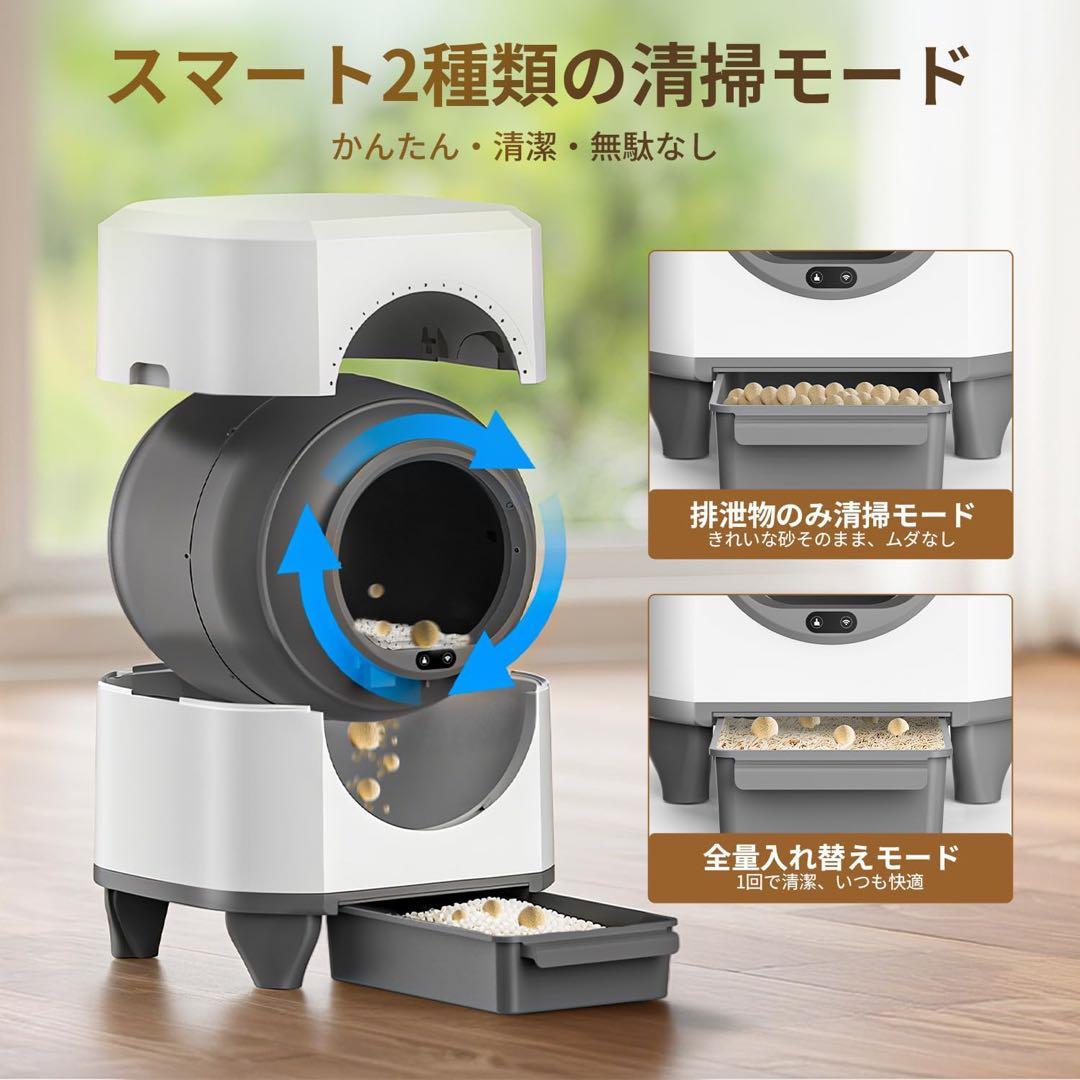 猫トイレ 自動　自動清掃 9種センサー搭載 大容量80L アプリで操作