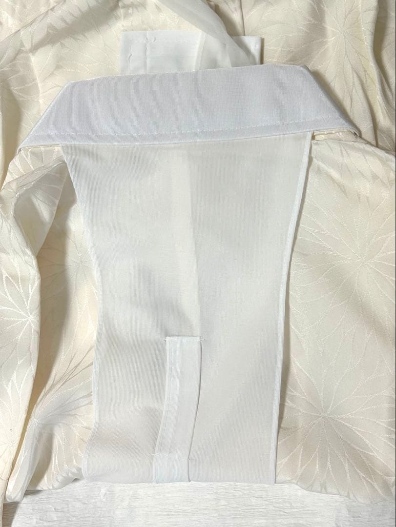 しつけ付き長襦袢　オフホワイト　美容襟付き