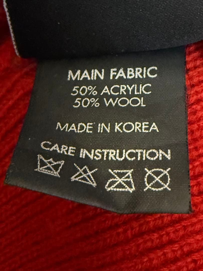 PEACEMINUSONE ピースマイナスワン ニット帽 ビーニー 赤 韓国製