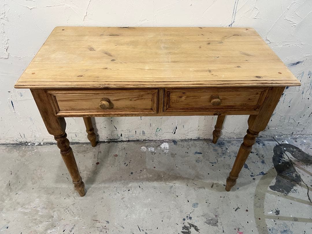 ギリギリ値下げ 剥離 木製コンソールテーブル 引き出し2つ