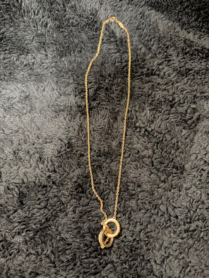 美品　ティファニー インターロッキング ネックレス　ダブルリング　1837