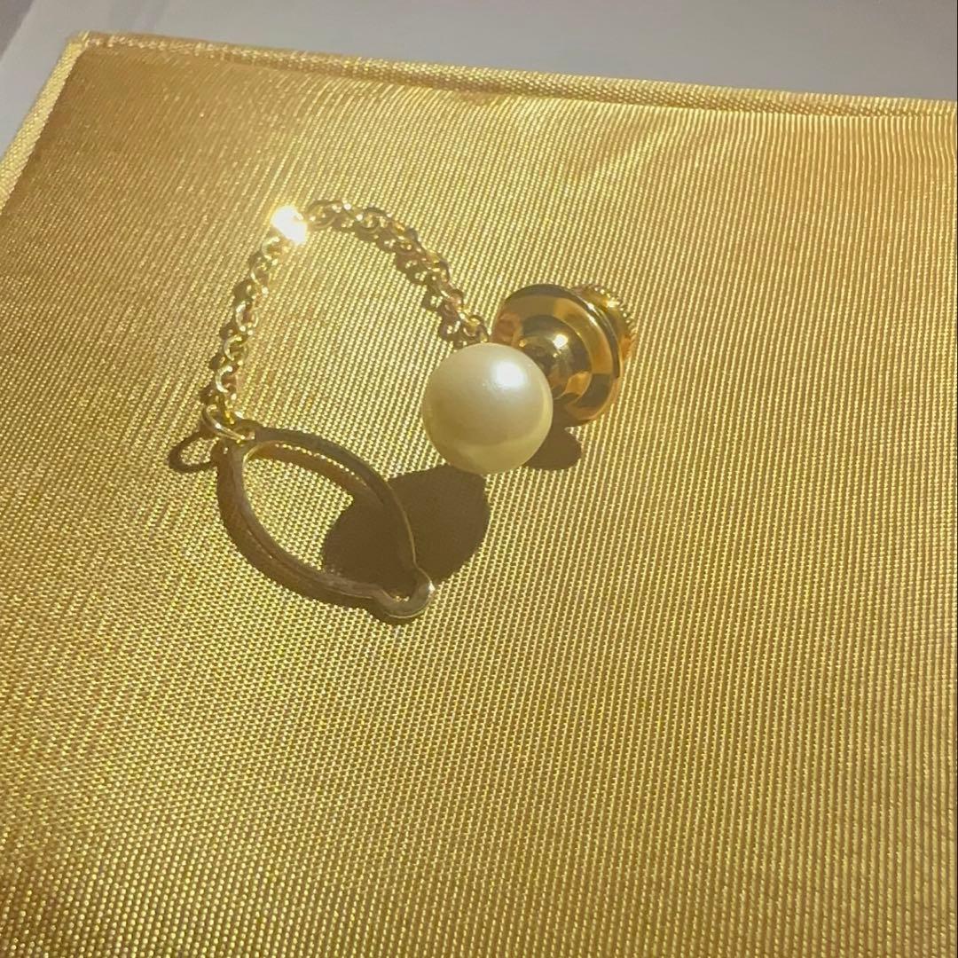 高島屋 K10カフス・タイピン・パールタイタック 3点セット（ケース付き）