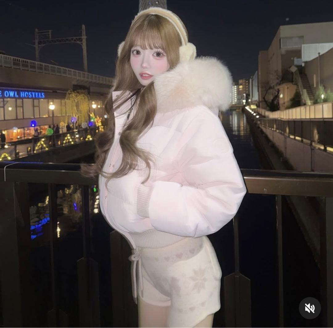 新品タグ付き ダーリッチ ノルディックニットショートパンツ FL ピンク