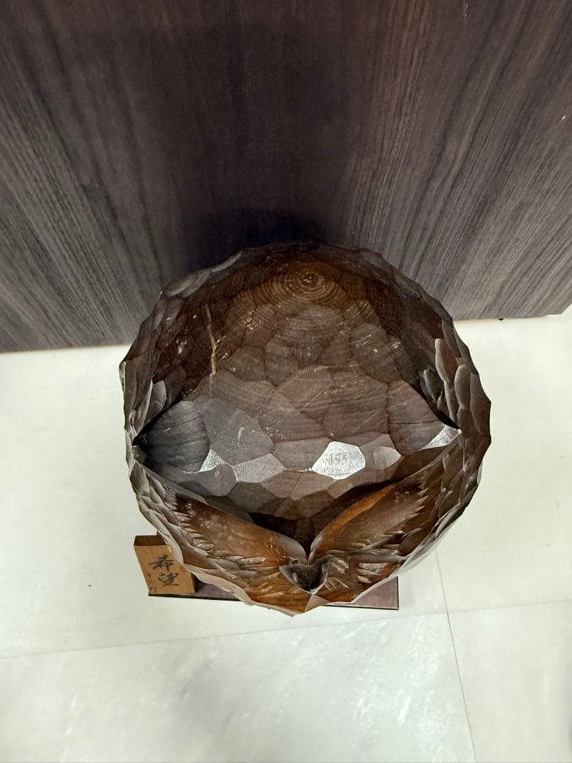 希少 幸人作 蝦夷シマフクロウ 【希望】 30cm 大型木彫 アート彫刻