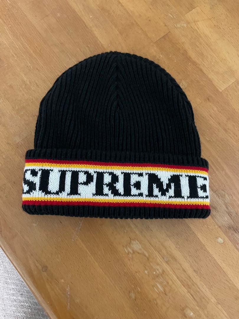 Supreme - Cuff Logo Beanie ニット帽・ビーニー 黒