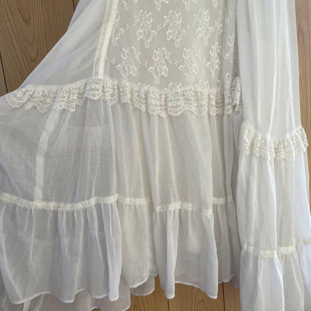 希少 GUNNESAX ガニーサックス ホワイトドレス 70年代