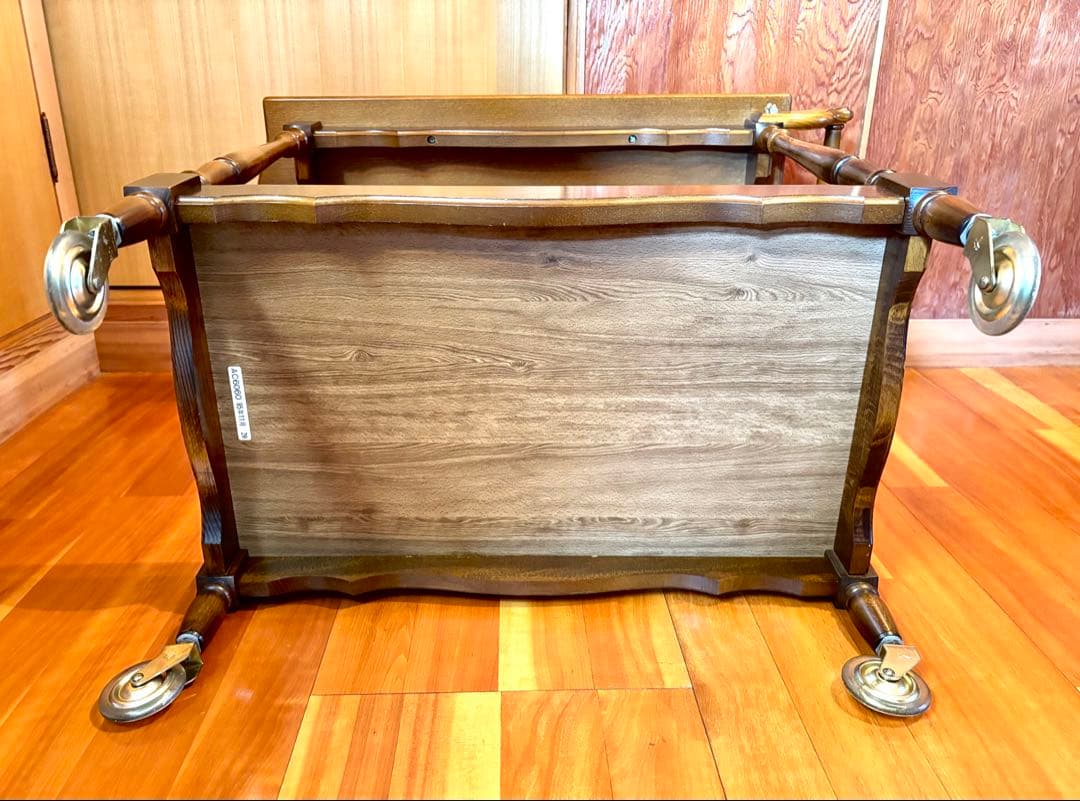 カリモク キッチンワゴン 2段 キャスター/持ち手 1995年