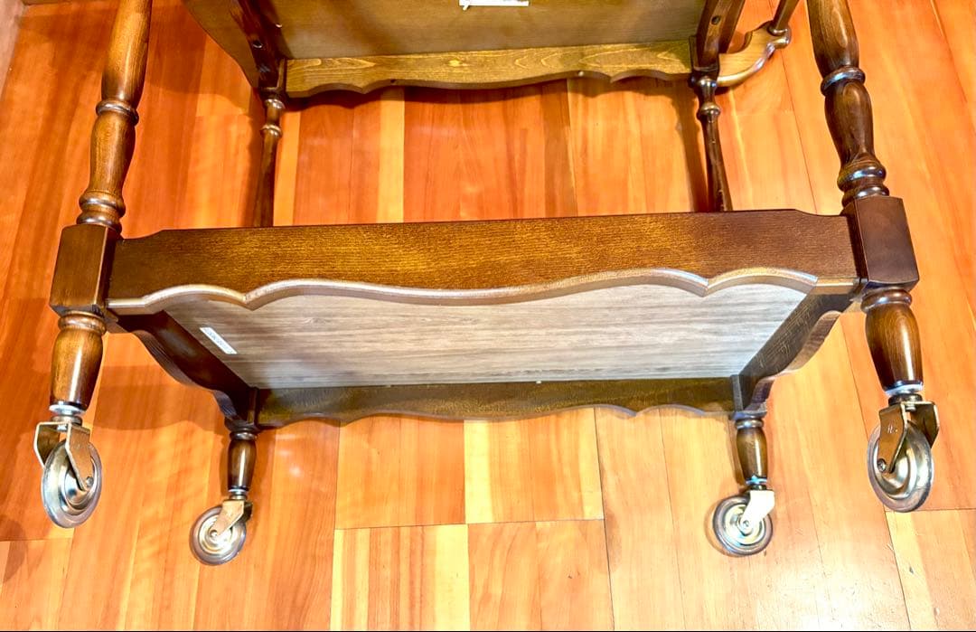 カリモク キッチンワゴン 2段 キャスター/持ち手 1995年