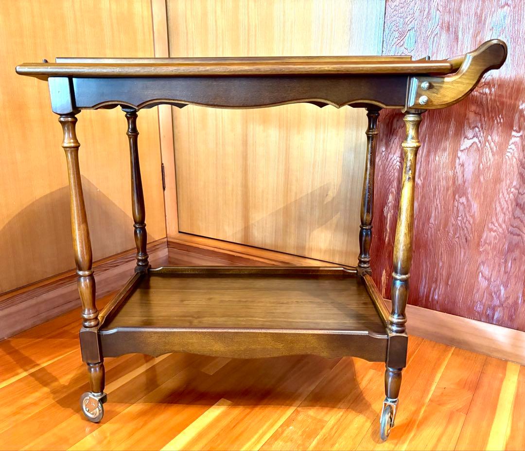 カリモク キッチンワゴン 2段 キャスター/持ち手 1995年