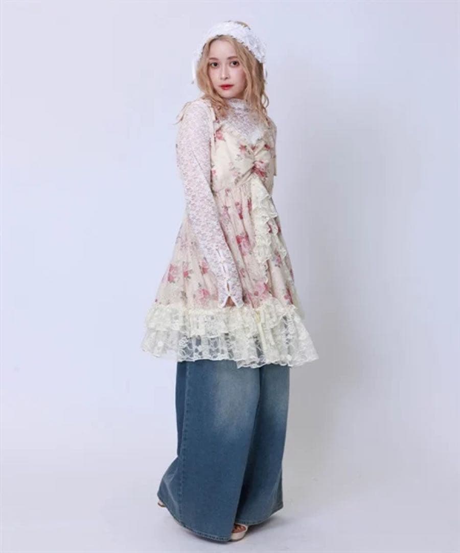 新品タグ付き★アクシーズファムブーケレースキャミチュニックワンピース懐古シリーズ