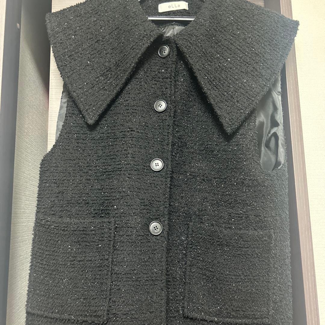 ella selectshop ビッグカラーツイードジレ