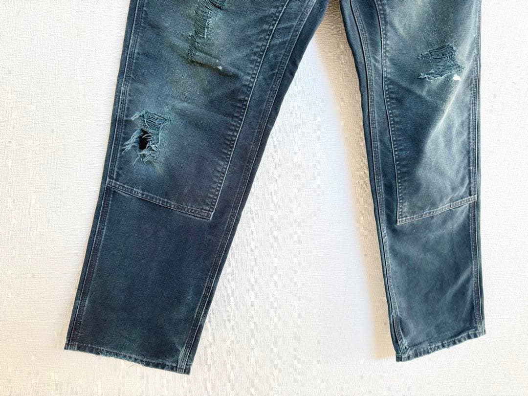 超超スペシャル 36X34 W36カーハート ダブルニー パンツ ブラック 黒