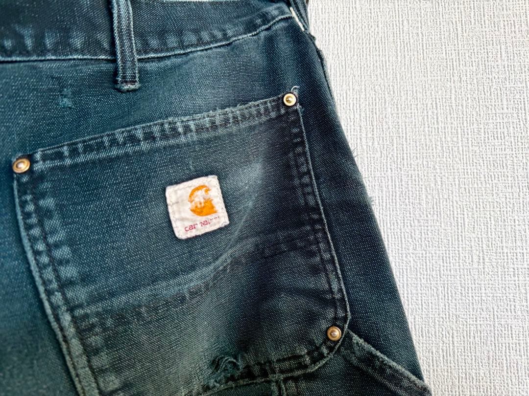 超超スペシャル 36X34 W36カーハート ダブルニー パンツ ブラック 黒