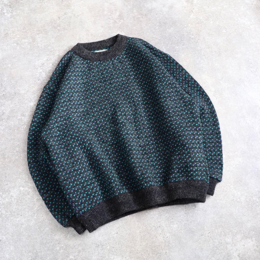 レアカラー 80s L.L. Bean エルエルビーン バーズアイ ニット L