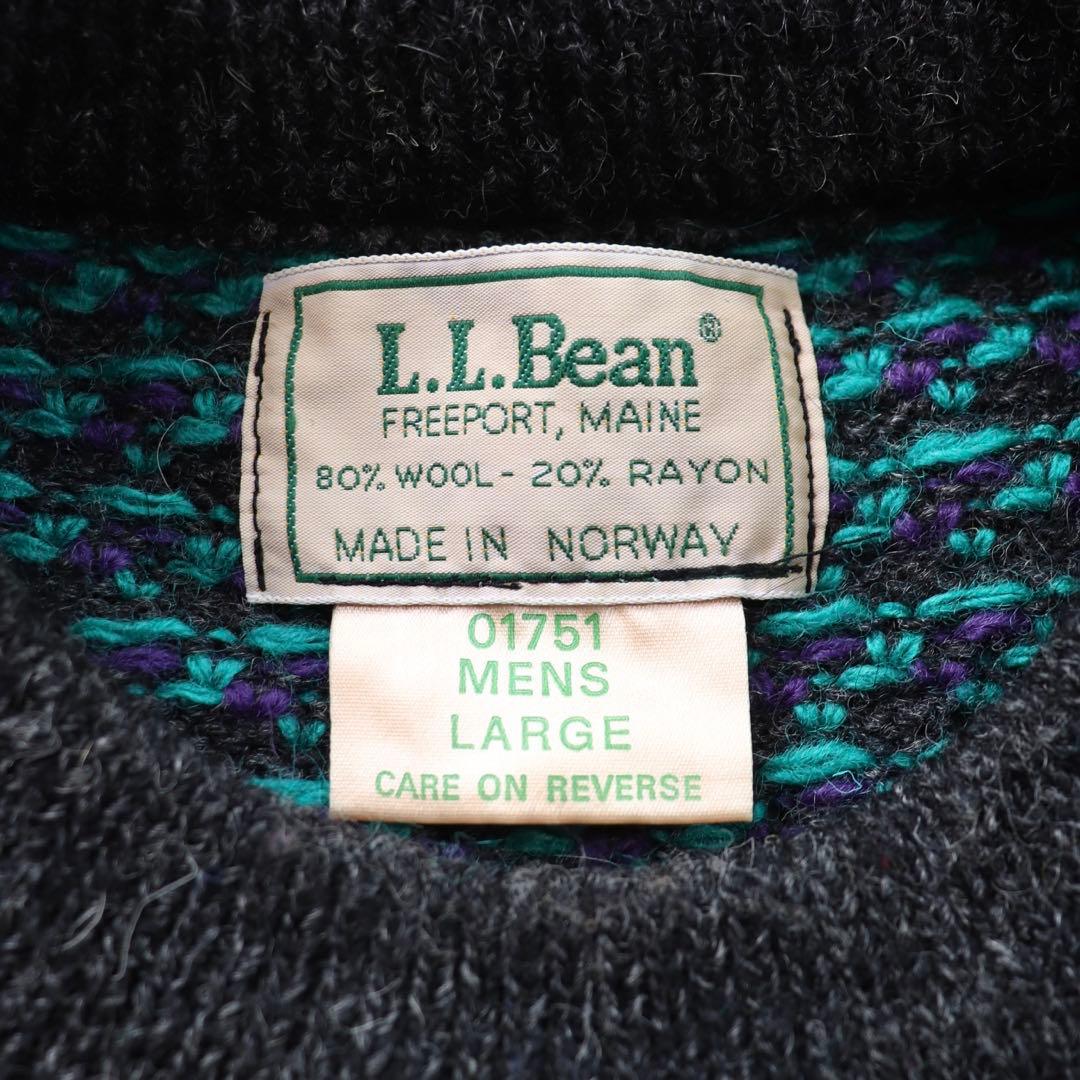 レアカラー 80s L.L. Bean エルエルビーン バーズアイ ニット L