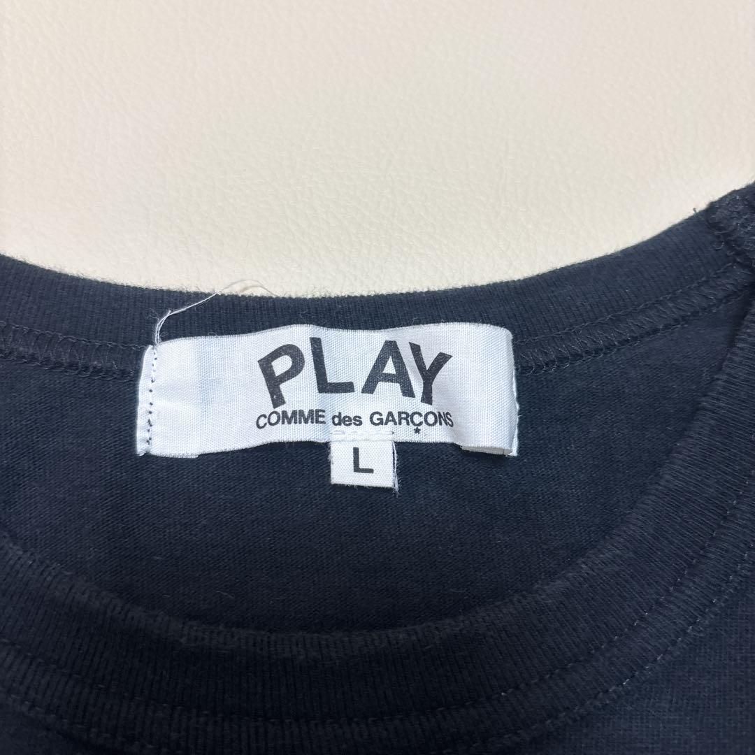 PLAY コムデギャルソン 長袖 シャツ ハート 刺繍 ブラック Lサイズ