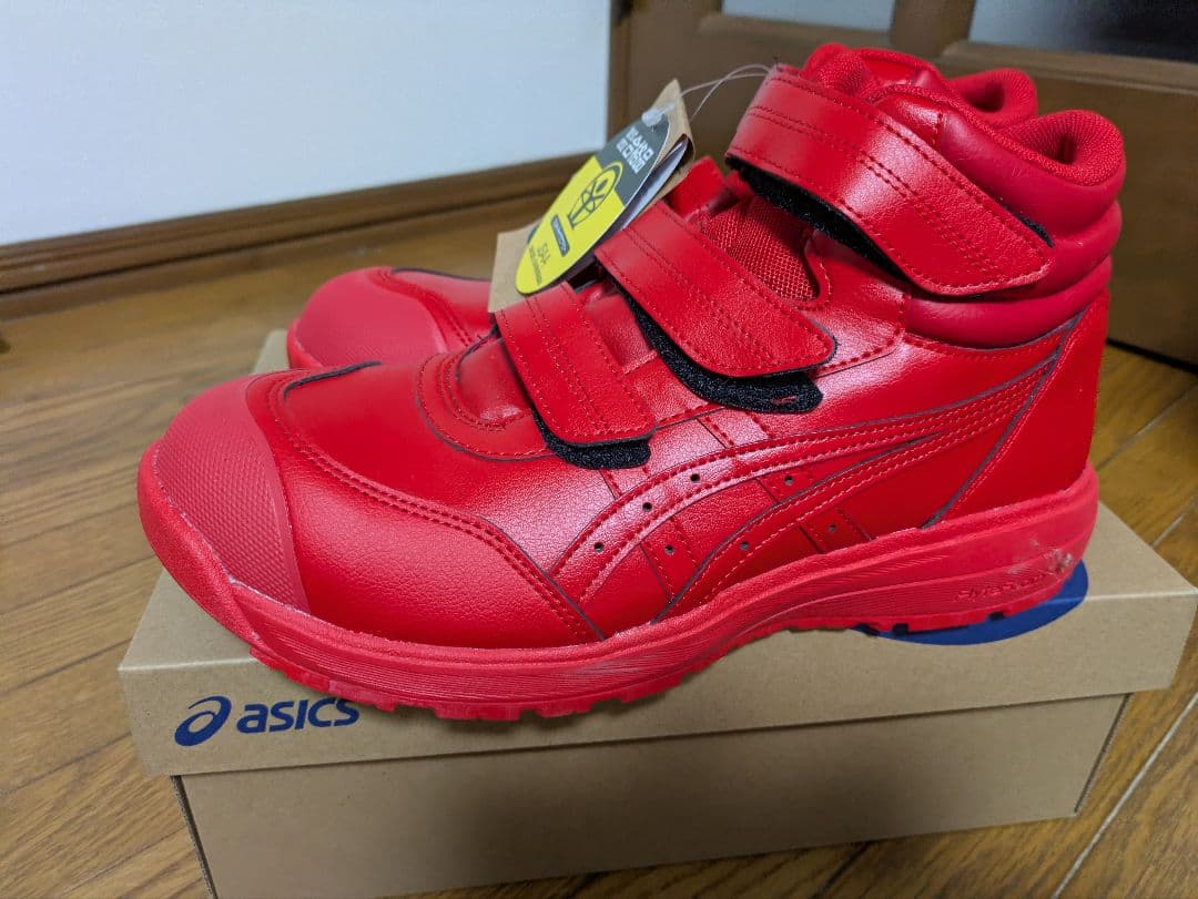 asics 赤 ハイカット安全靴 未使用