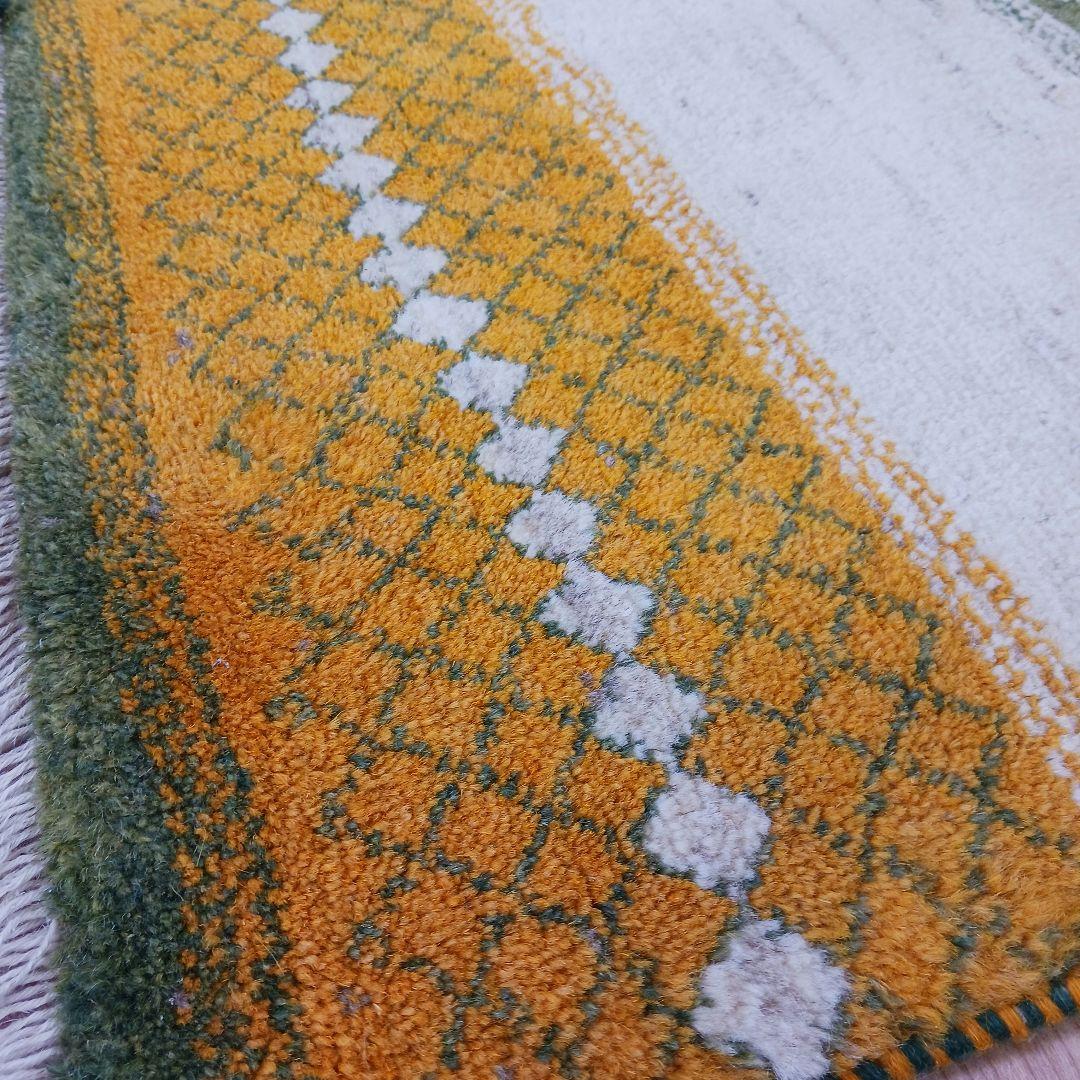 専用Y2743 イラン ギャッベ ウール絨毯 手織り 85×60㎝ マット