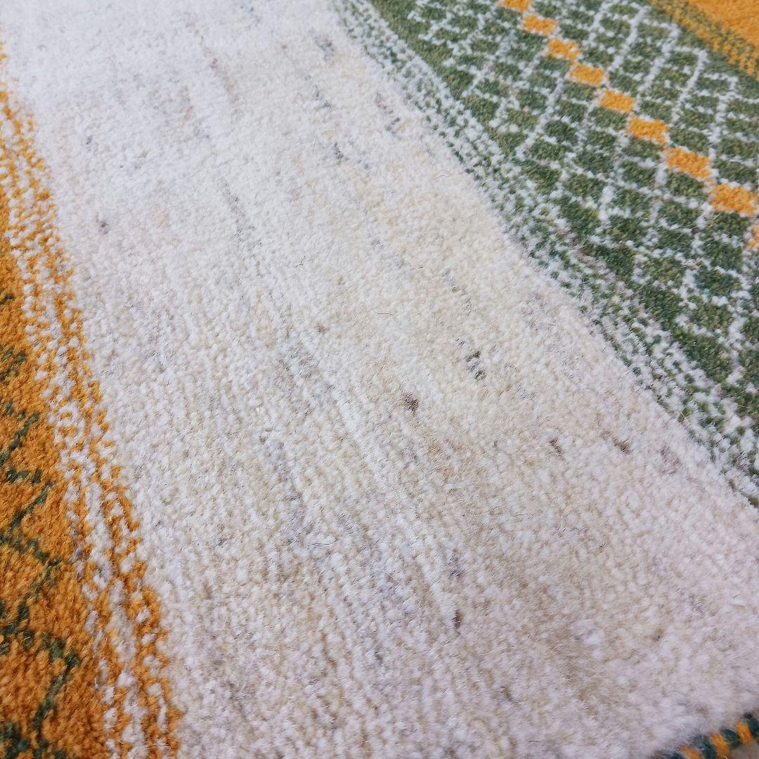 専用Y2743 イラン ギャッベ ウール絨毯 手織り 85×60㎝ マット
