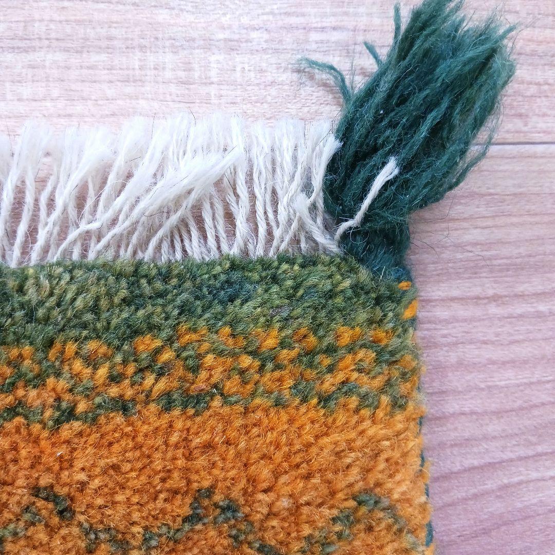 専用Y2743 イラン ギャッベ ウール絨毯 手織り 85×60㎝ マット