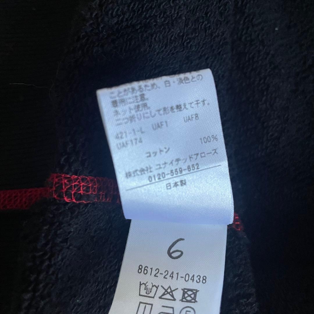 【6 ROKU】コットンウラケカラーステッチ クルーネックプルオーバー ブラック