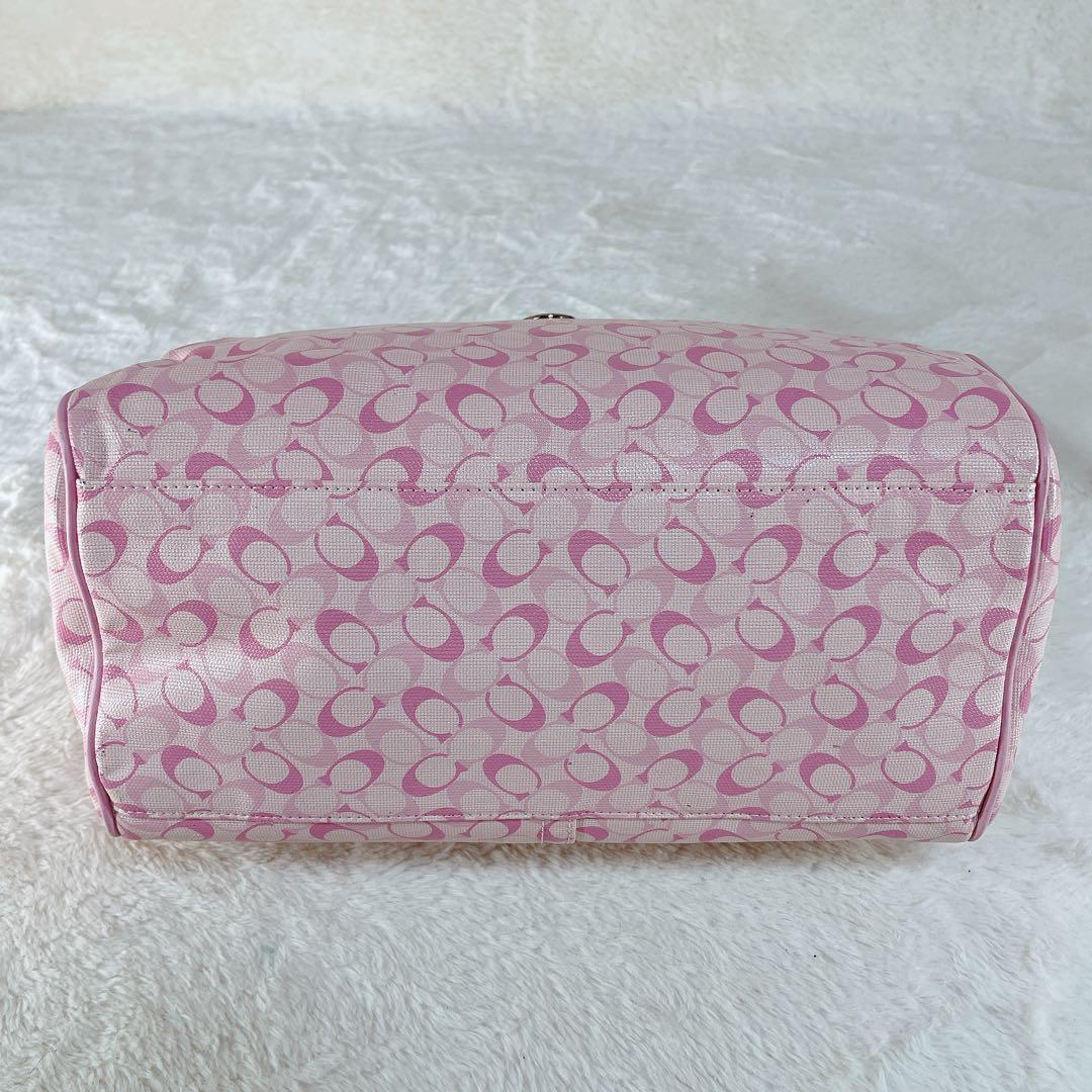 【美品】 COACH コーチ ハンドバッグ ミニボストン ピンク 17154