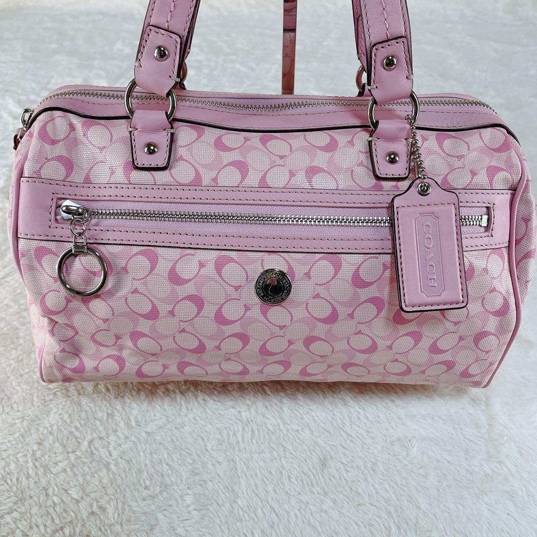 【美品】 COACH コーチ ハンドバッグ ミニボストン ピンク 17154