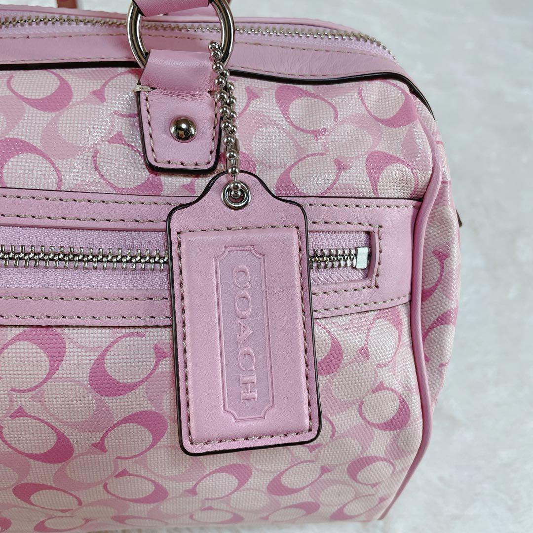 【美品】 COACH コーチ ハンドバッグ ミニボストン ピンク 17154