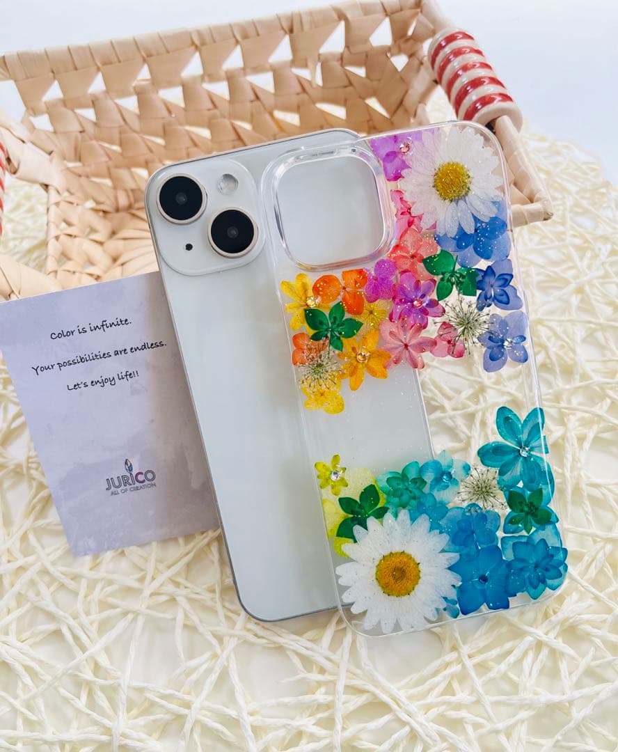 ハンドメイド押し花スマホケース　全機種対応